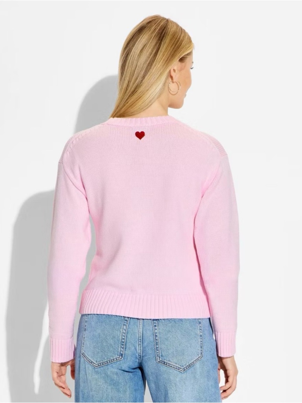 Pink Crewneck Sweater with Red 'DUMP HIM' Graphic - Picture 2 of 4
